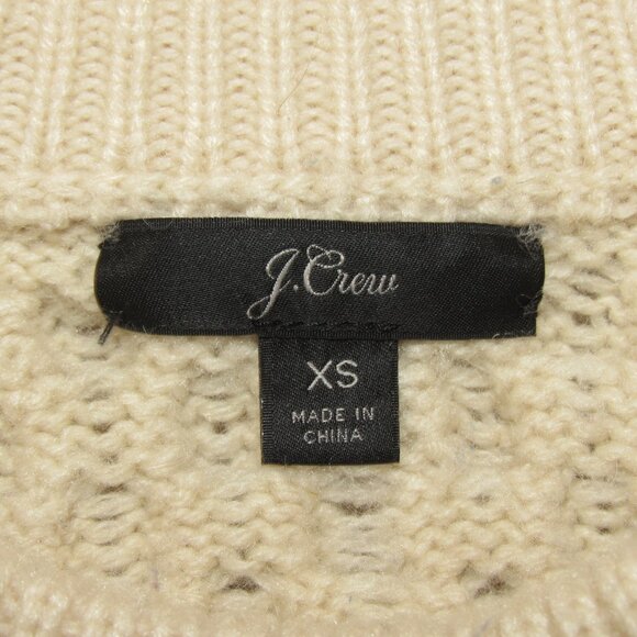 J. Crew Cream Popcorn Cable Knit Sweater Women's XS XSmall - Picture 8 of 8